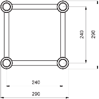 Keturkampė aliuminio konstrukcija PROTRUSS HQ30150 (1,5 m.)