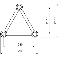 Trikampė aliuminio konstrukcija PROTRUSS ST30050  (0,5 m.)