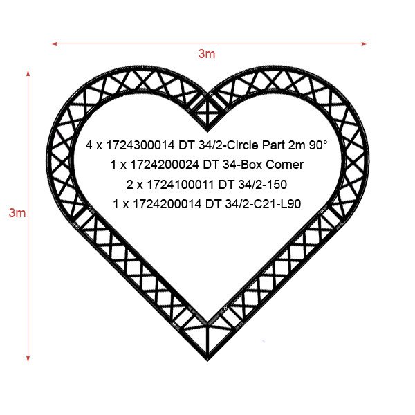 Aliuminio konstrukcija Duratruss DT 34/2-Circle Part-2m-90°