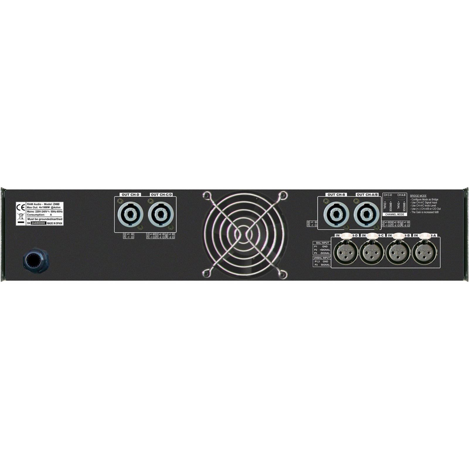 Daugiakanalis stiprintuvas RAM Audio Zetta Z460 - Image 2
