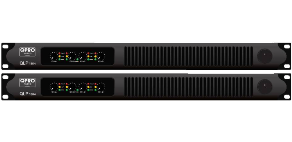 Daugiakanalis stiprintuvas QPro QLP 18K4 4 x 4800W / 2 Ohm