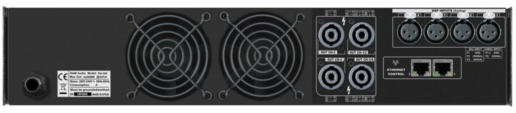 Daugiakanalis stiprintuvas su DSP procesoriumi RAM Audio Pi4-10K, 4x 2500W/4 Ohm